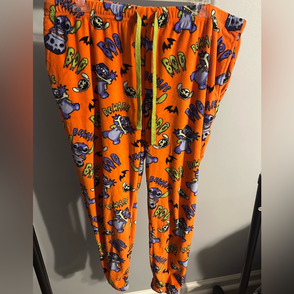 WOMEN XL 16-18 DISNEY STITCH HALLOWEEN PAJAMA JOGGERS